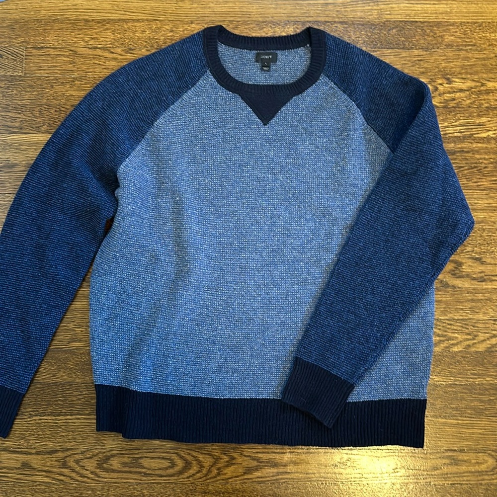 J Crew Men’s Wool Raglan Sweater Size L